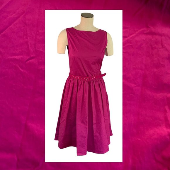 Boflyyang Dresses & Skirts - NWT Boflyyang Retro Pink Dress Belt sleeveless Classic Rockabilly L or M